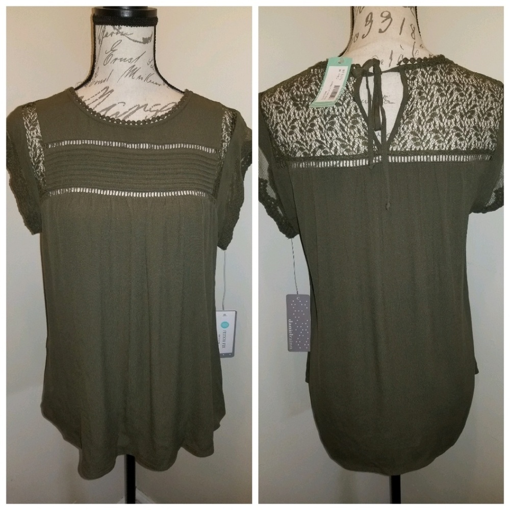 Daniel Rainn Becru Lace Detail Blouse